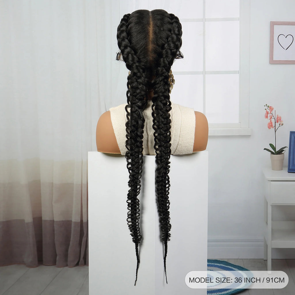 Twist Braided Wigs Synthetic Lace Front Handmade Knotelss Braided Lace Wigs Natural Braidis Wigs with Baby Hair for Black Women