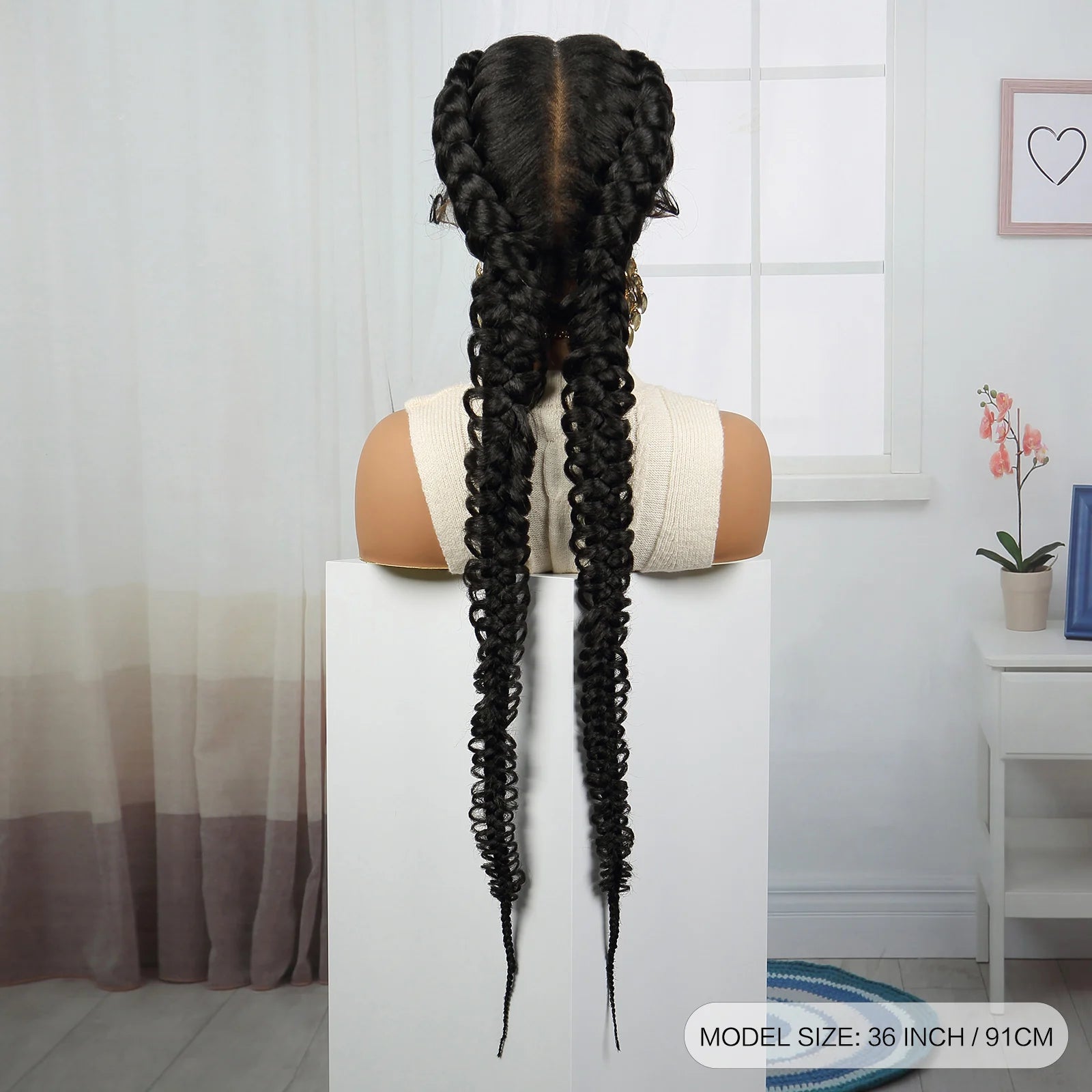 Twist Braided Wigs Synthetic Lace Front Handmade Knotelss Braided Lace Wigs Natural Braidis Wigs with Baby Hair for Black Women