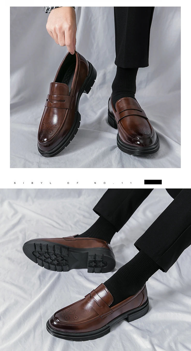 High Quality Dress Shoes Man Comfortable Business Social Leather Shoes For Man Casual Men's Italian Formal Shoes Man Loafers