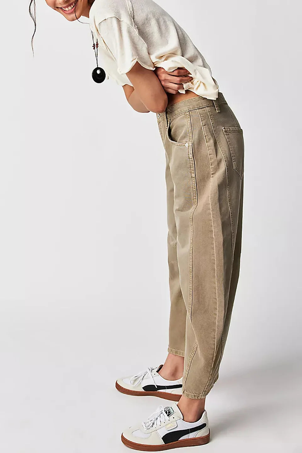 Midiross High Stretch Mid-Rise Barrel Jeans Fashion wide Leg Shape Women Casual Baggy Mid Waist Denim Pants