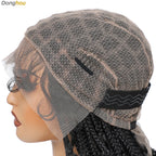 Donghou 24Inch Lace Front Boho Braided Wigs for Women Knotless Braid Wig Natural Hairline Box Braid wigs Premium Lightweight Wig