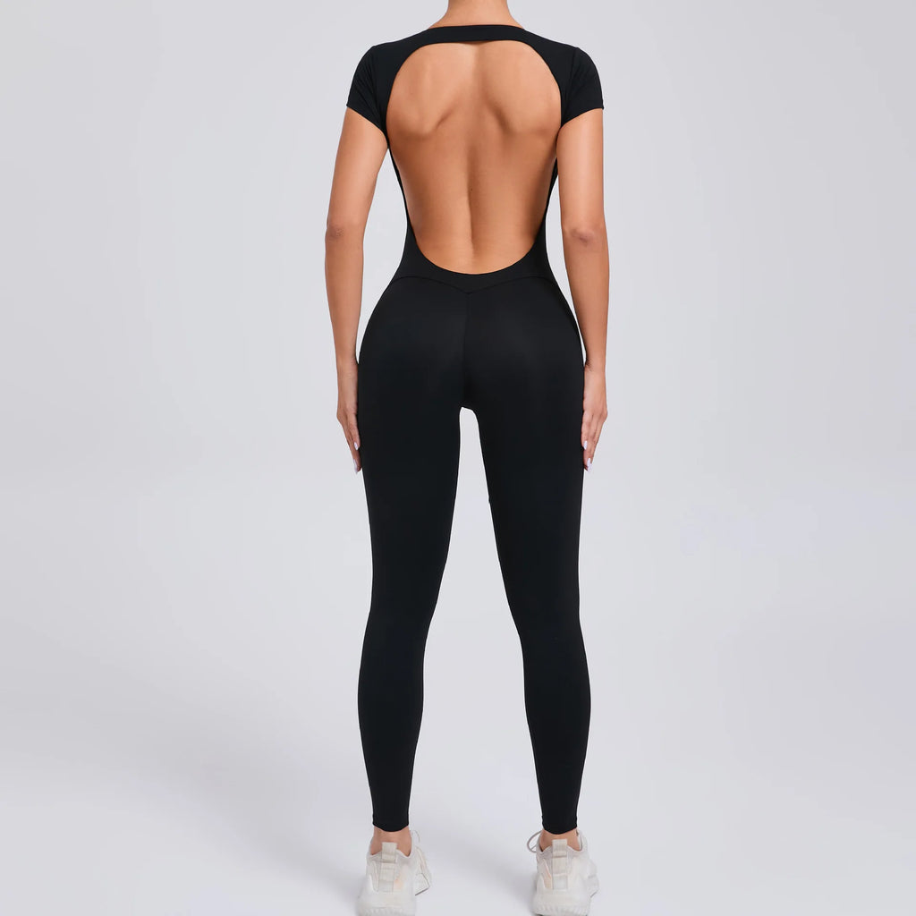 2026 Yoga Jumpsuit Fitness Sports Overalls Gym Clothing Set Wear Pilates Workout Clothes Women Short Sleeves Outfit Activewear