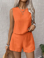 Summer Shorts Sets Women 2026 Fashion Sleeveless Loose Tank Tops And Short Pants Two Piece Sets Women Outfit Casual Femme Suit