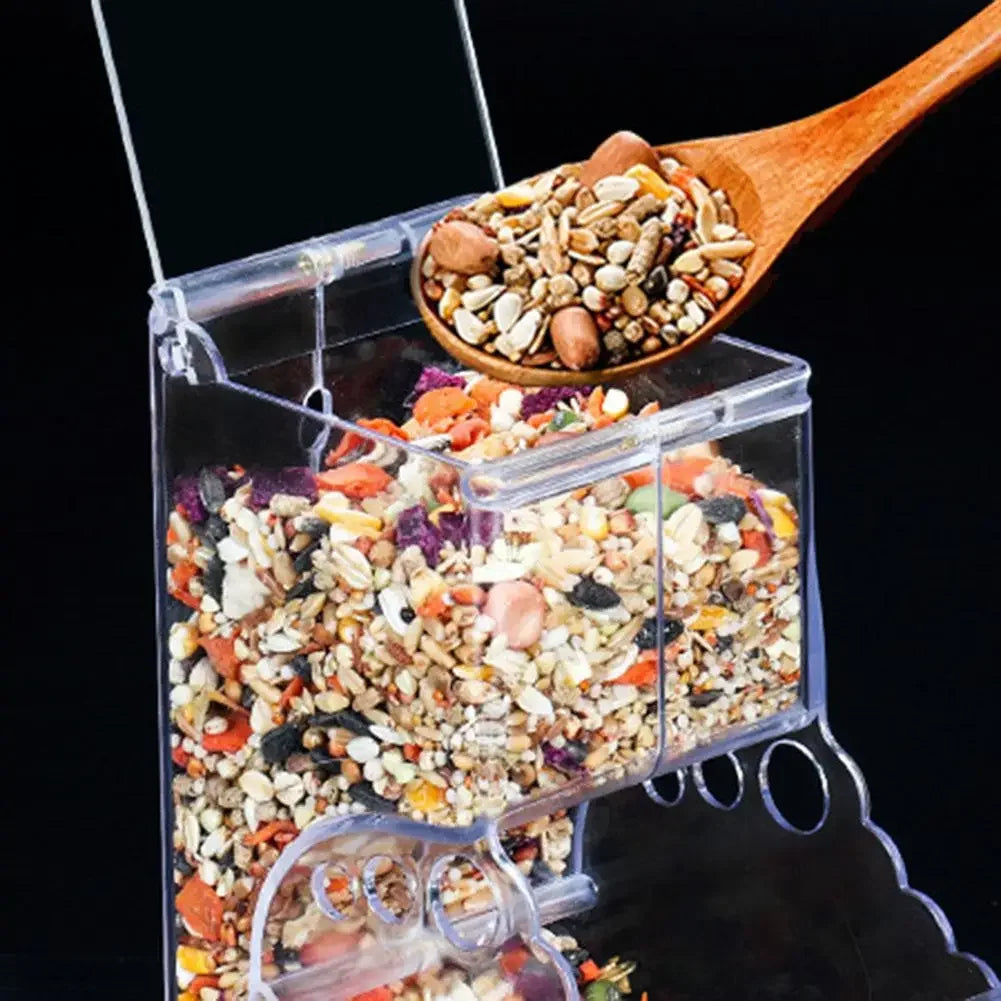 Pet Hamster Rabbit Squirrel Food Dispenser Feeder Plastic Clear Automatic Pet Feeder for Hamster Guinea Pigs Food Bowl Container