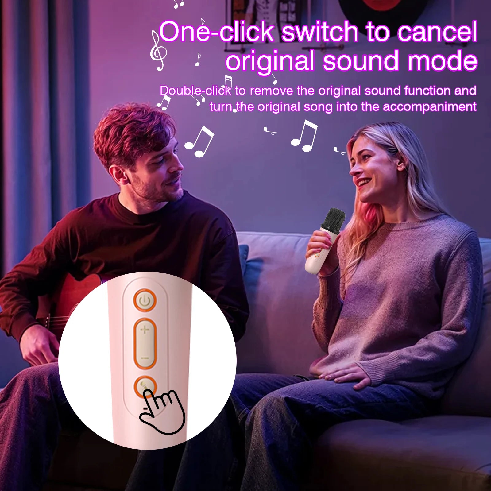 Wireless Karaoke Speaker, RGB Color Lighting, Two Microphones Rechargeable Battery, for Family Karaoke, Parties, Birthday Gifts Secondary image
