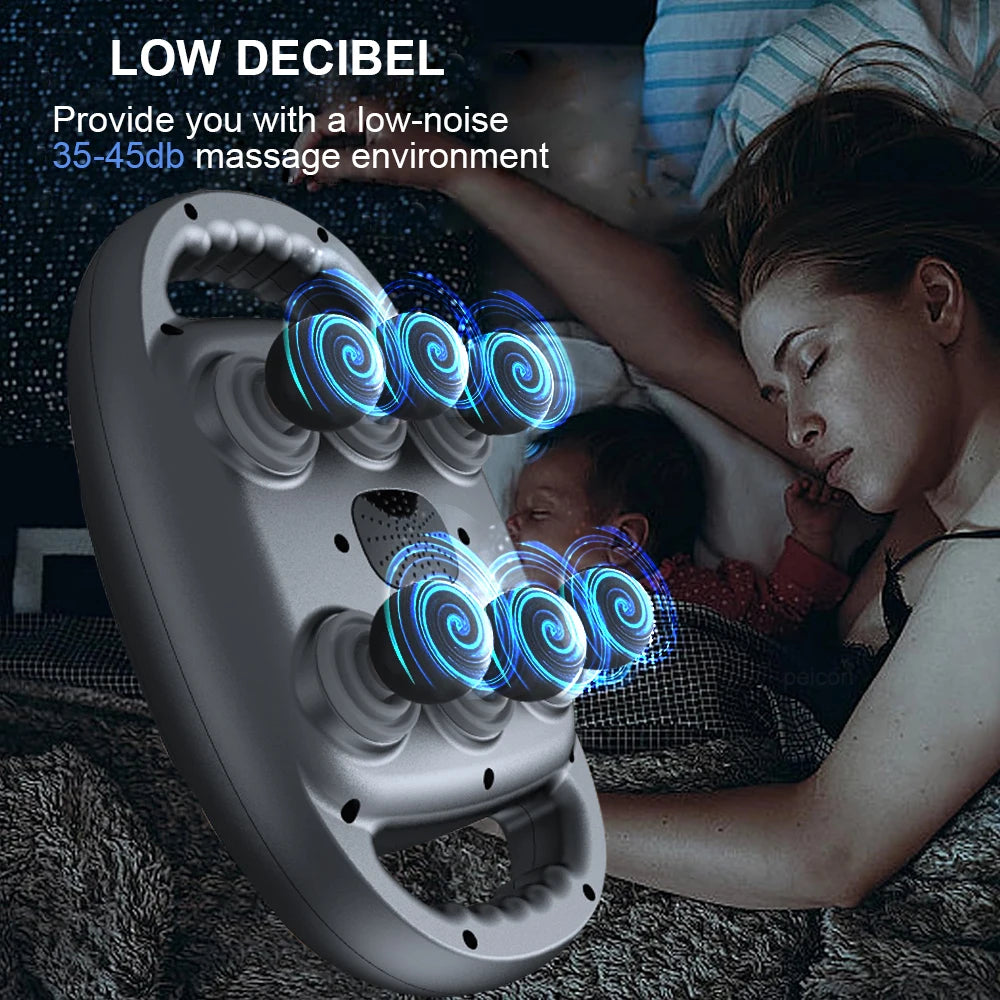 Fascia Gun Muscle Massager Gun High Frequency Back Waist Massage Machine Six-head Body Shoulder Professional Fascia Massage Gun