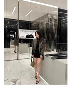 2026 NEW High Quality Luxury Heels Women's Sandals Designer Shoes Rhinestone Square Toe Open Toe Slides Женская Обувь