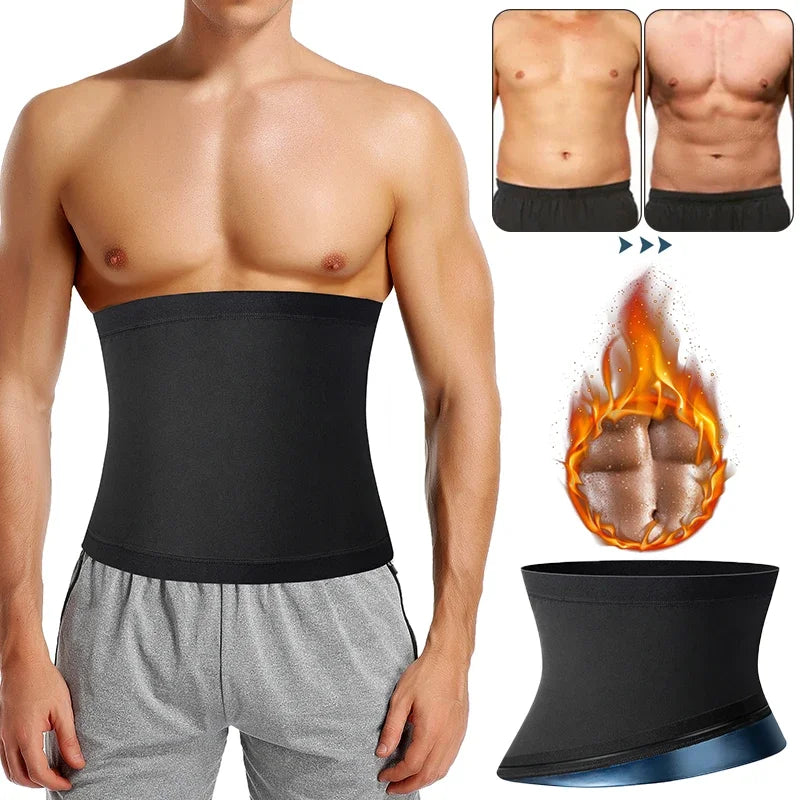 Mens Abdomen Reducer Sauna Body Shaper Fitness Sweat Trimmer Belt Waist Trainer Belly Slimming Shapewear Waist Trainer Corset We Main image