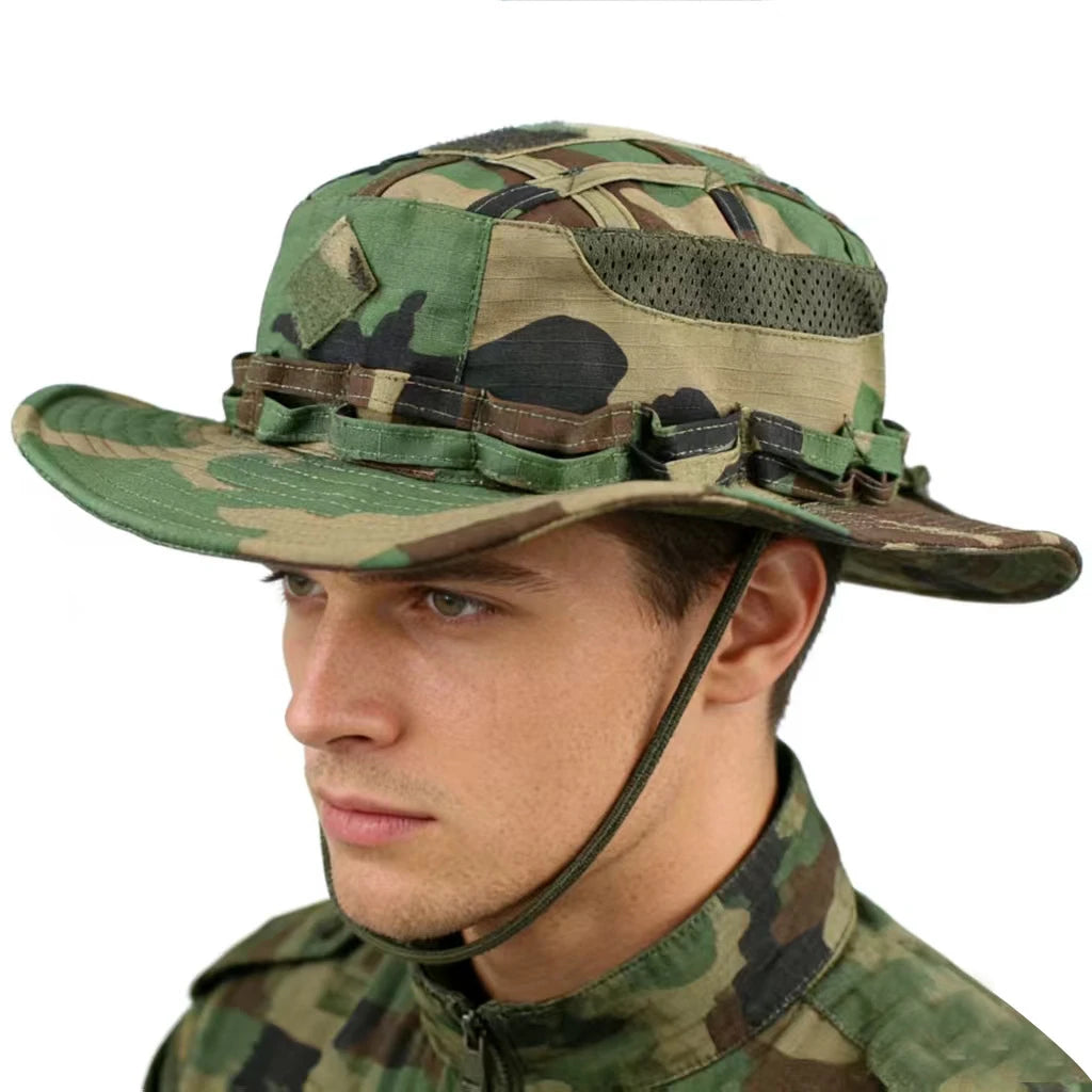 New Camouflage Tactical Boonie Cap Wide Brim Bucket Benny Hats Men Women Outdoor Sports Multicam Caps For Fishing Hiking Hunting