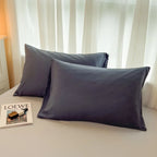 2-side Solid Color Brush Fabric Bed Set 4 Pieces Duvet Cover Pillowcase Bedding Set Bed Sheet Quilt Cover Single Queen King Size