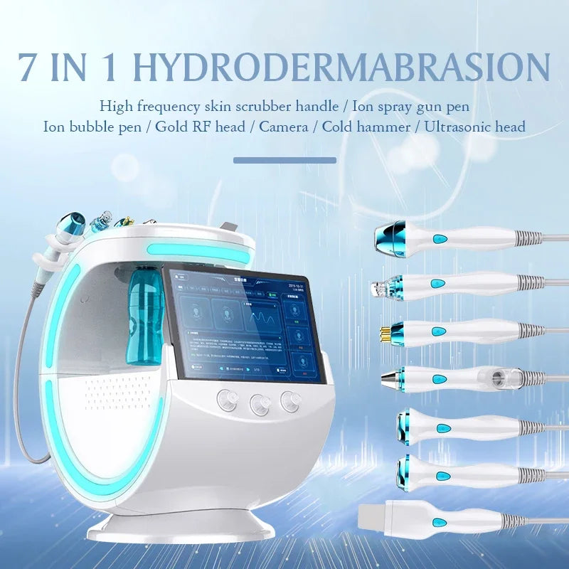 7 in 1 Smart Ice Blue Analyzer Multifunction Facial Machine Diamond Hydra Dermabrasion Facial Aquafacial
