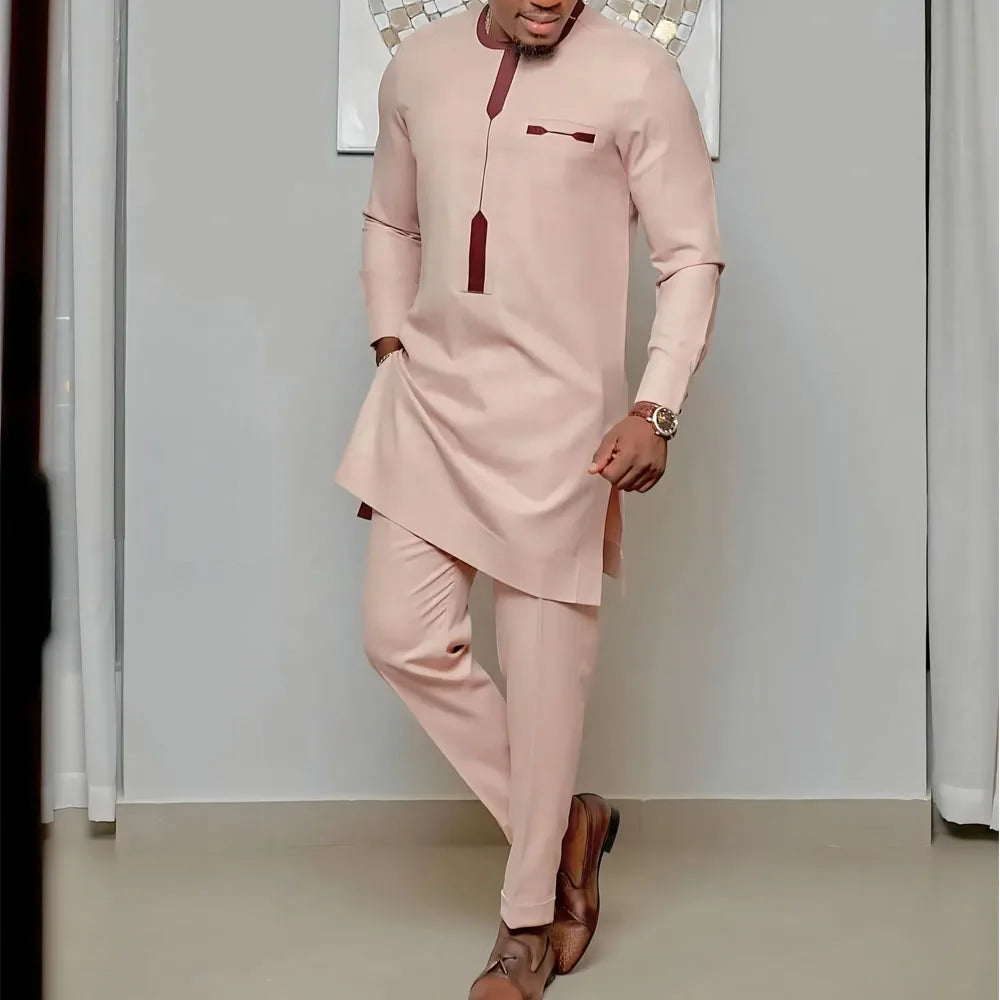 2026 new traditional men's suit luxury gentleman's shirt suit casual travel banquet men's two-piece set fashionable men's suit