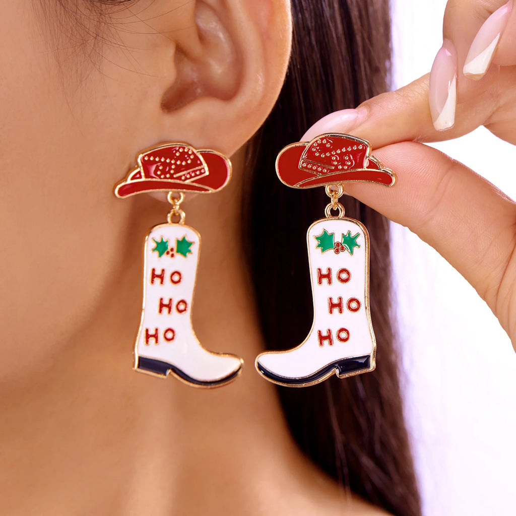 Merry Christmas Pearl Flower Star Bell Long Tassel Dangle Earrings for Women Shiny Crystal Zircon Snowflake Earring Girl Jewelry
