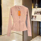 Women Sports Jacket Zip Fitness Yoga Shirt Workout Running Coats Warm Gym Long Sleeve Top Cardigan Slim Tight Jacket Activewear