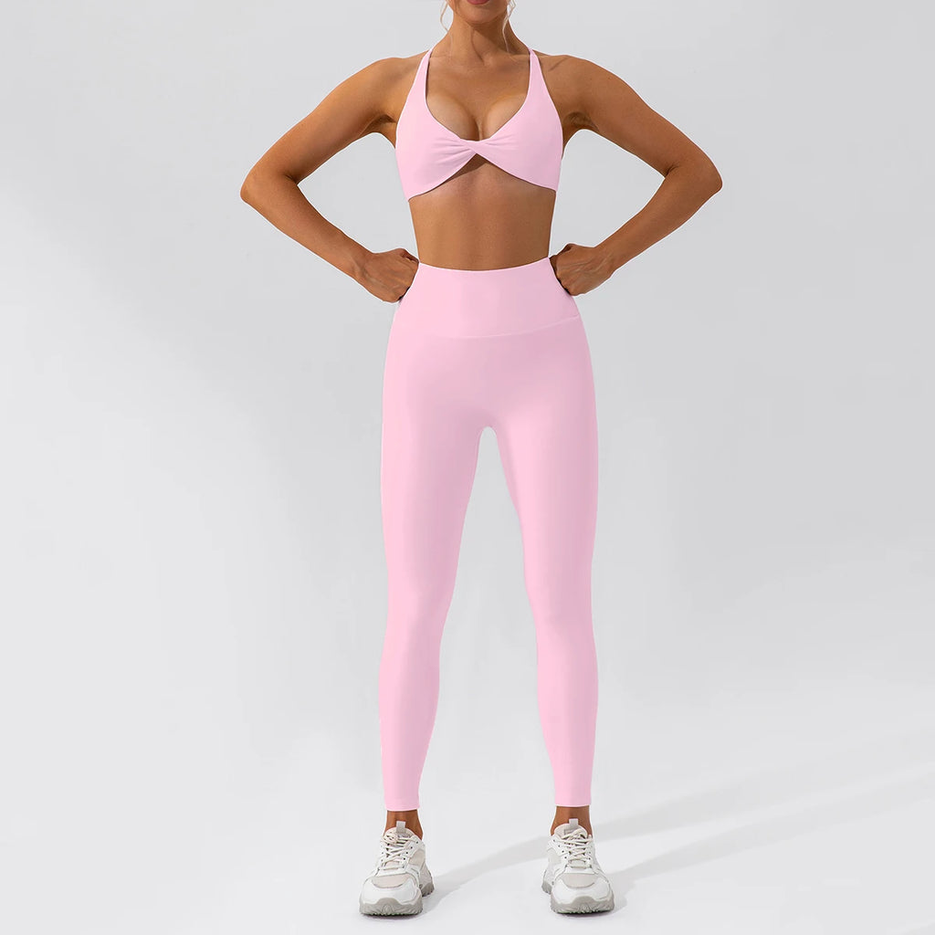 2-Piece Quick Dry Yoga Set – Long Sleeve Gym Outfit