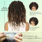 14Inch Full Lace Braided Wigs Synthetic Lace Frontal Twisted Braids Wigs with Baby Hair Knotless Box Braids Wig for Black Women