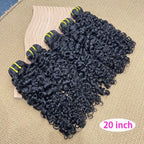 Burmese Curly Human Hair Bundles #1B Natural Color Wavy Raw Virgin Hair Weave Extensions Bouncy Curly 100% Human Hair For Women