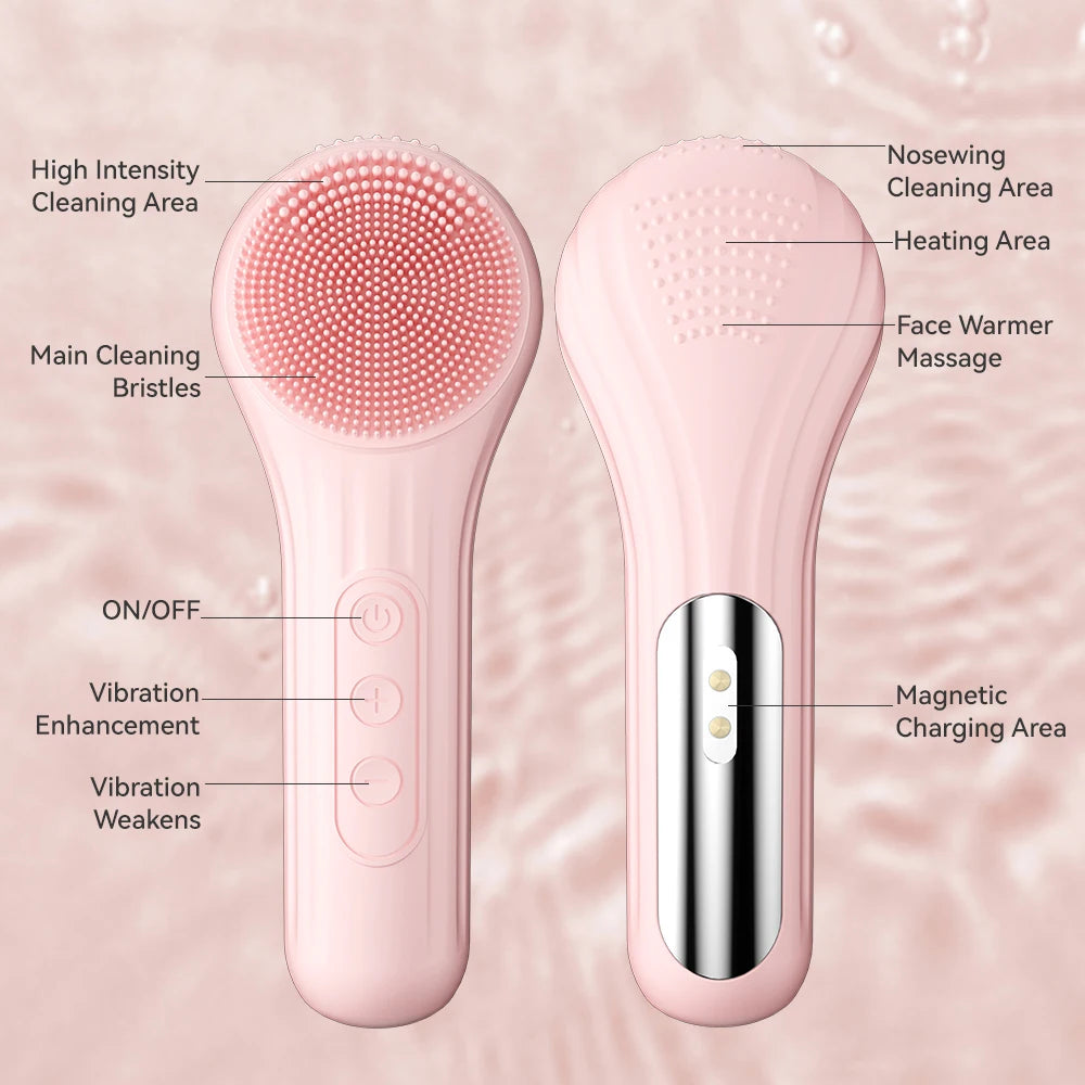Sonic Waterproof Facial Cleansing Brush Rechargeable Scrubber Exfoliating Vibrating Deep Clean Face Cleaner Skin Care Tool Secondary image