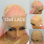 Light Pink Lace Wig 13x4 Long Straight Synthetic Lace Front Wigs for Women Heat Resistant Natural Hairline Daily Cosplay Party