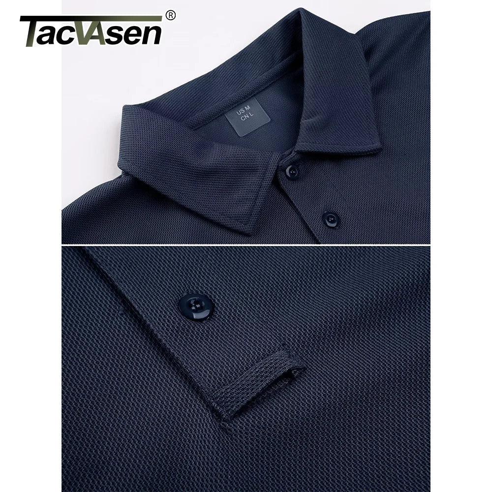 TACVASEN Men Outdoor T-shirts Work Polos Summer Quick Dry T-shirts Long Sleeve Lightweight Golf T-shirts Tee Tops