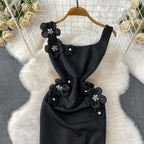 Chic vintage floral Three-dimensional Elegant Fairy korean fashion autumn Sundress women clothing