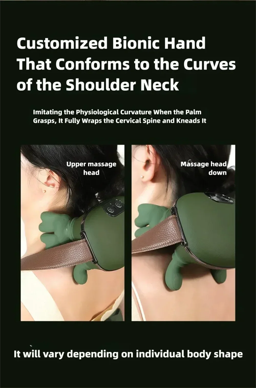 Bionic Finger Neck Shoulder Massager Wireless Neck Cervical Trapezius Kneading Massage Shawl Brushless Motor Neck masajeador