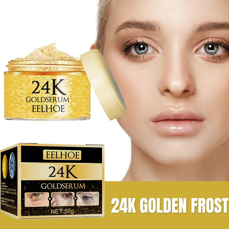 24K Gold Face Serum Fade Dark Circles Fine Line Anti Aging Cream Smoothing Nourishes Firming Lifting Brighten Skin Care Essence Main image