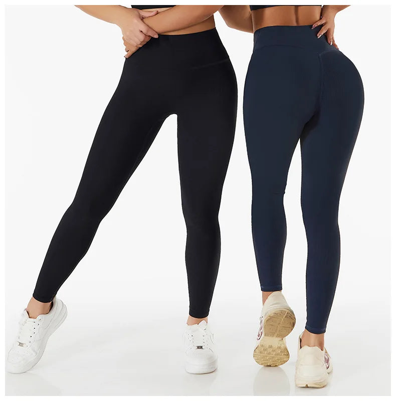 New Ribbed Seamless Yoga Pants High Waist Gym Leggings Sport Women Fitness Female Legging Tummy Control Running Tights Secondary image