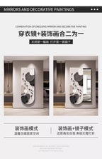 Bathroom Rectangle Mirror Organizer Creative Black Wall Mirror Bedroom Ornament Decorazioni Casa Home Furniture Accessories