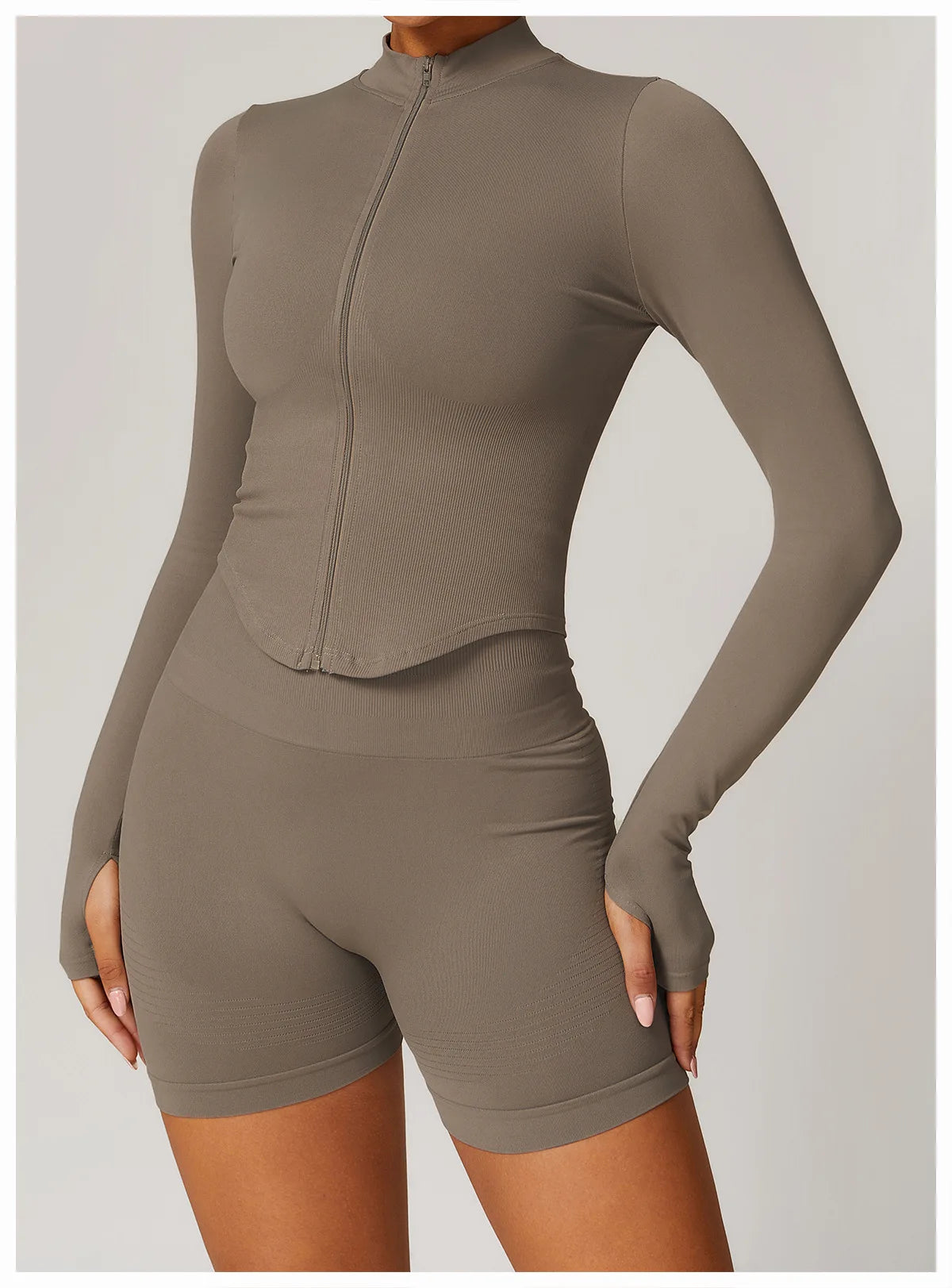 New Women Seamless Zipper Jacket Yoga Long Sleeved Gym Top Yoga Push Up Jacket Fitness Running Workout Sport Coat Women's Shirts