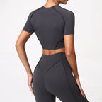 Women Yoga Top No Padded Sport T Shirts Fitness Clothes Short Sleeve Yoga Shirt Gym Top Running Active Wear Sport Tops