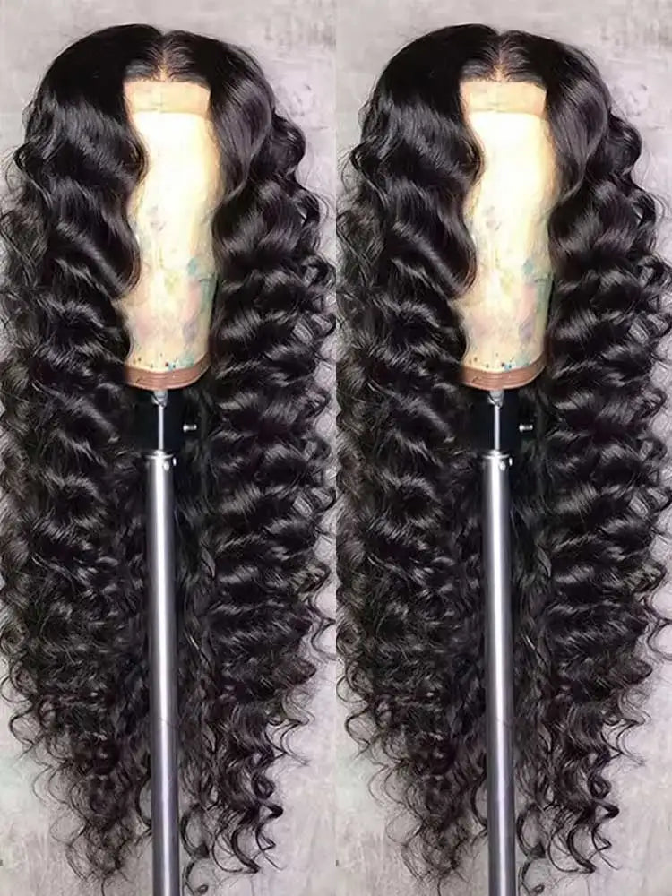 40 42 Inch HD Loose Deep Wave 13x6 Lace Front Human Hair Wigs Brazilian Curly Water Wavy 13x4 Lace Frontal Wigs For Women 250% Main image