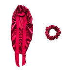 Women Bonnet Satin Sleeping Hat Long Tail Braid Hair Night Sleep Cap Head Cover Bonnets Shower Caps for Sauna Bathing Bonnet