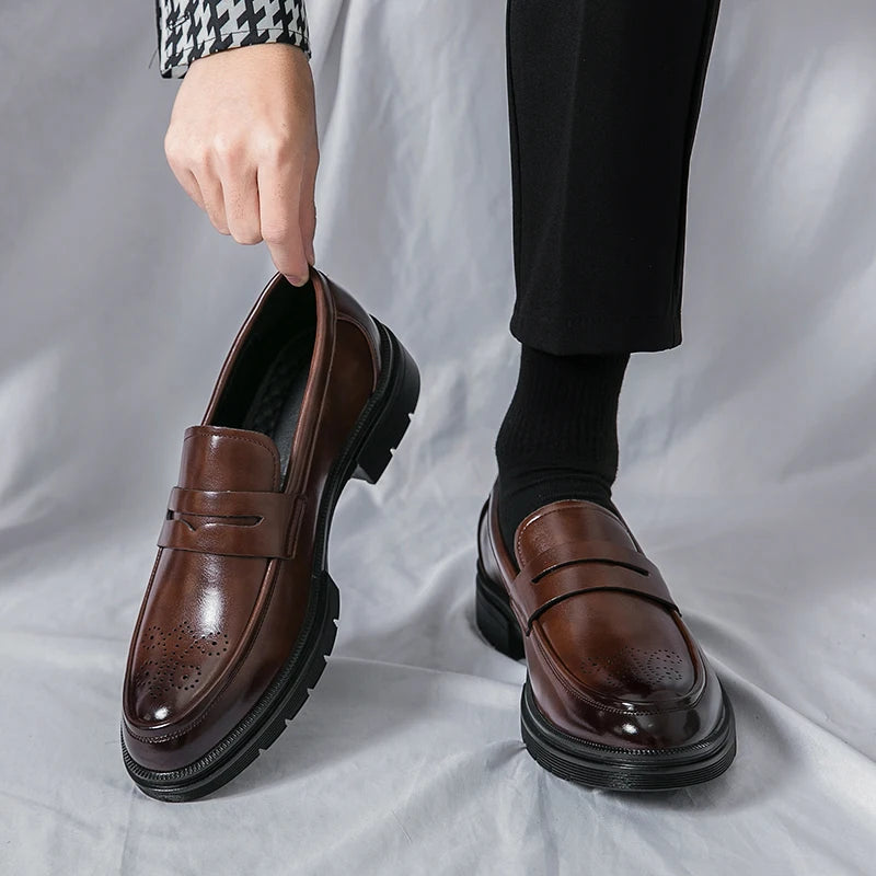 High Quality Dress Shoes Man Comfortable Business Social Leather Shoes For Man Casual Men's Italian Formal Shoes Man Loafers