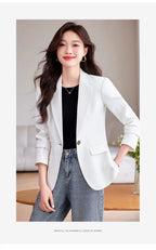 Women Blazer Casual Single Button Long Sleeve Red Black White Slim Suit Ladies Office Coat Fashion New Winter Autumn Jacket 2025 & 2026