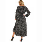 Women Maxi Dresses Sping Autumn Bohemian Casual Full Sleeve High Waist Beach Woman Chiffon Dresses Floral Vestidoes Long Dress