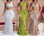 Sexy One-shoulder Long Summer Dress Sequin Birthday Holiday Elegant Party Evening Dresses Luxury Womens Prom Dresses XSY29