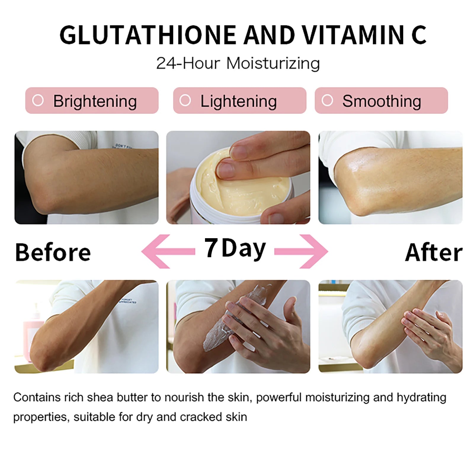 AILKE Vitamin C Cream, Hydration & Brightening Lotion, Improve Dull Skin, Clean Skin, Glowing Beauty Face & Body Care