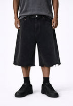 NOIR CUTOFF DENIM SHORTS