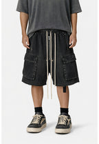 NOIR DRAWSTRING DENIM CARGO