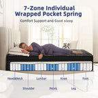 12"14"Gel Memory Foam & Pocket Spring Mattress For Back Pain Relief, Twin Full Queen King Size,Cooling & Breathable, CertiPUR-US