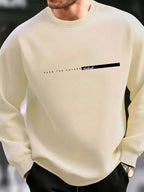 Men's autumn and winter fashionable casual loose FACE THE FUTURE graphic printed long sleeved round neck sweatshirt