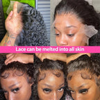 Deep Wave Bob 100% Human Hair Wigs Pre Plucked 13x4 Lace Front Wigs Water Wave Human Hair Curly 4x4 Lace Closure Wigs Burmese Human Hair For Black Women 240% Density 16 Inch