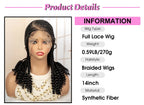 Full Lace Braided Wig with Curly Ends Synthetic Cornrow Braids Wig for Black Women Lace Frontal Afro Knotless Braiding Wigs
