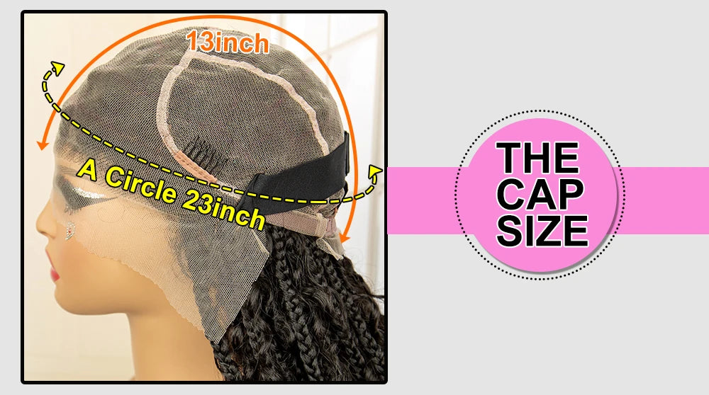 Full Lace Synthetic Box Braided Wigs Boho Braids Wig Black Women 40 Inches Synthetic Wig Afro Bohemian Braiding Hair