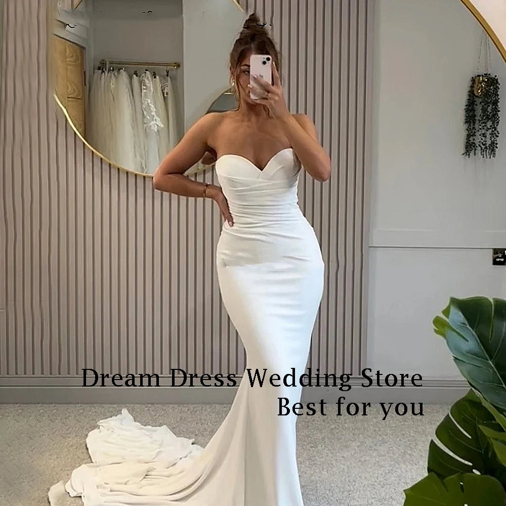 DREAM Customized Elegant Long Wedding Dresses Sweetheart Backless Floor-Length Mermaid Brides Dress Women Vestidos De Novias Secondary image