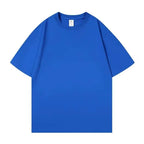 Heavyweight Impermeable 300g Carbon Matte Pure Cotton Thick Short Sleeved T-shirt Men and Women Pure White Simple Base Shirt