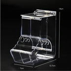 Pet Hamster Rabbit Squirrel Food Dispenser Feeder Plastic Clear Automatic Pet Feeder for Hamster Guinea Pigs Food Bowl Container