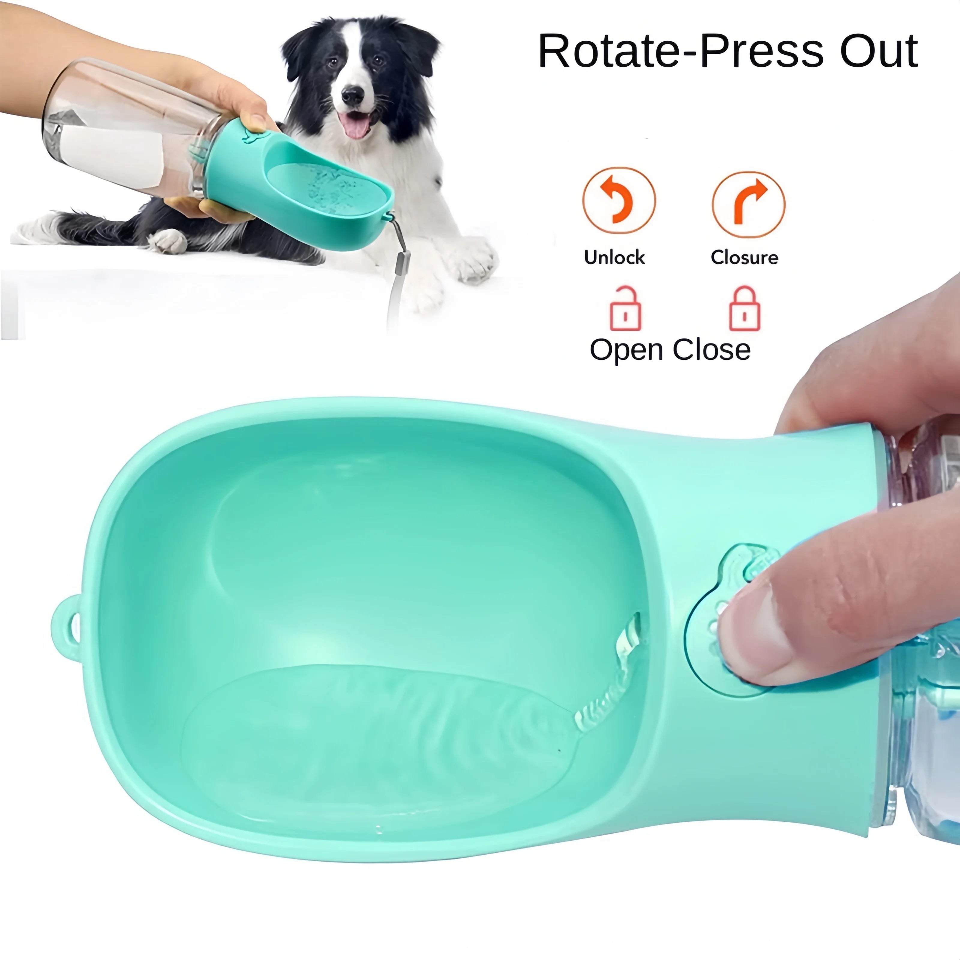 Pets Water Bottle Portable Food Grade Material Dog Cat Travel Pet Water Cup Bottle With Food Dispenser puppy water bottle Secondary image
