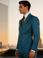 Men's Double Breasted Tuxedo Suit Shawl Lapel Slim Fit 2 Piece Blazer & Pants Formal Business Luxury Suits Casual Wedding Groom